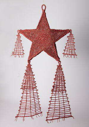 All Christmas Red Abaca Star