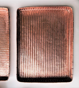 Caro Wilson Woven Herringbone Vide-Poche in Copper, Brass, or Sterling Silver