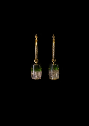 Green Tourmaline Hoop Earrings